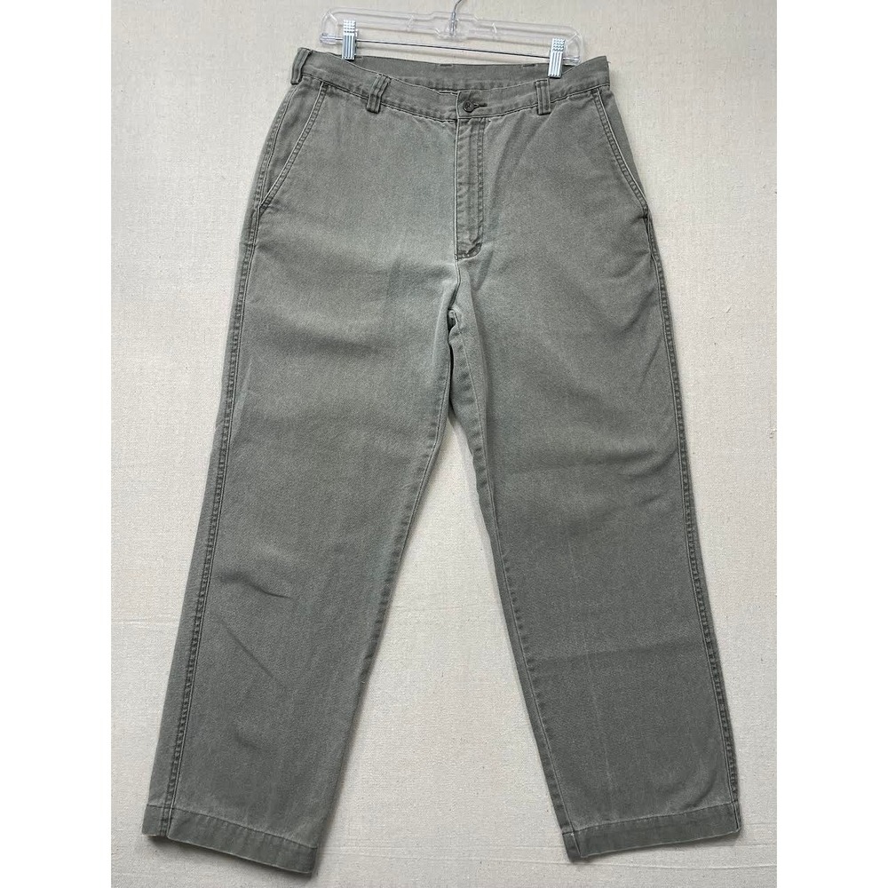 Woolrich Mens Canvas Pants Loden Green 34‎ x 27.5 Outdoor Workwear Cotton